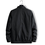 Men's Lightweight Bomber Jacket with Contrast Stitching, Zipper and Patch Pockets Fashion Glam