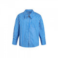 Women's Striped Oversized Blouse Shirt with Concealed Zipper and Chest Pocket Fashion Glam