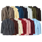 Women's blazer with shoulder cutouts, belted waist and single button closure Fashion Glam