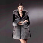 Ladies Hooded Short Coat with Full Fur Lining Fashion Glam