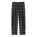 Women's Wide Checked Fabric Trousers with Drawstring Waist and Ironed Fold Fashion Glam