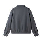 Unisex Lightweight Transition Blouson Jacket with Shirt Collar, Two-Way Zipper and Elastic Hem Fashion Glam