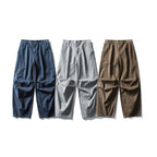 Unisex Wide Utility Cargo Pants in Relaxed Fit with Knee Darts and Elastic Hem Fashion Glam
