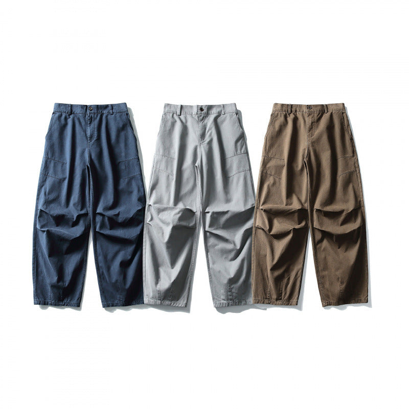 Unisex Wide Utility Cargo Pants in Relaxed Fit with Knee Darts and Elastic Hem Fashion Glam
