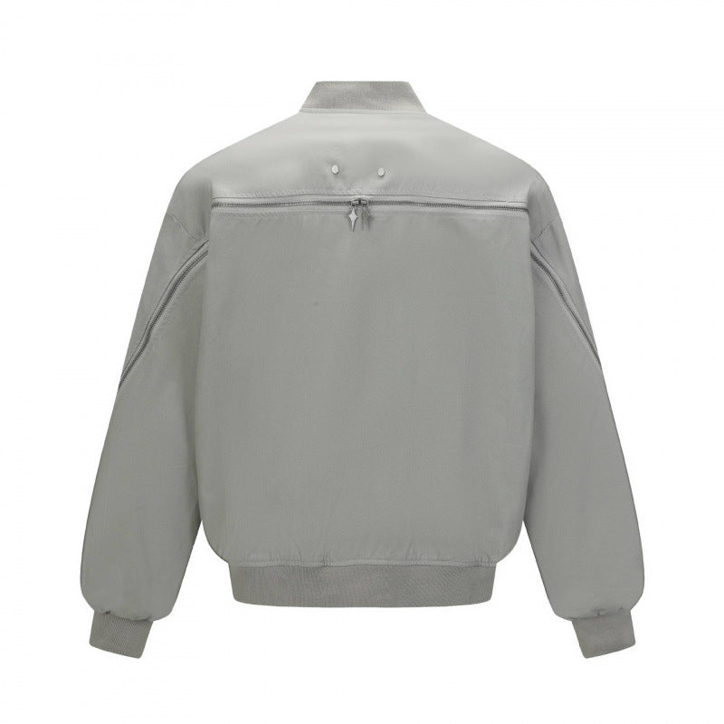 Unisex Boxy-Bomber jacket with full zip, ribbed hem and chest welt pocket Fashion Glam