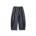 Men's loose ankle-length pleated pants with elastic waistband and adjustable hem Fashion Glam