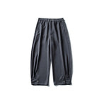 Men's loose ankle-length pleated pants with elastic waistband and adjustable hem Fashion Glam