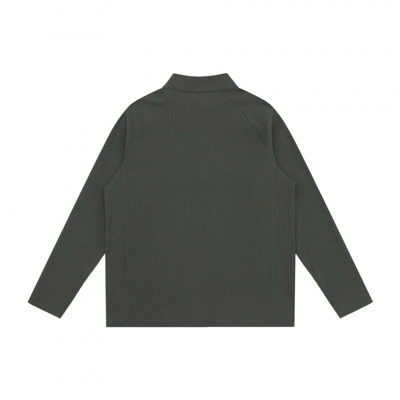 Unisex Chunky Knit Half-Zip Sweater with Stand Collar and Boxy Cut Fashion Glam