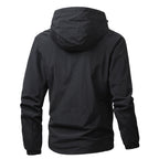 Men's Light Hooded Transition Jacket with Wind and Water Repellent Functional Material Fashion Glam