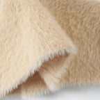 Women Longer fluffy hooded cardigan with patch pockets and open front Fashion Glam