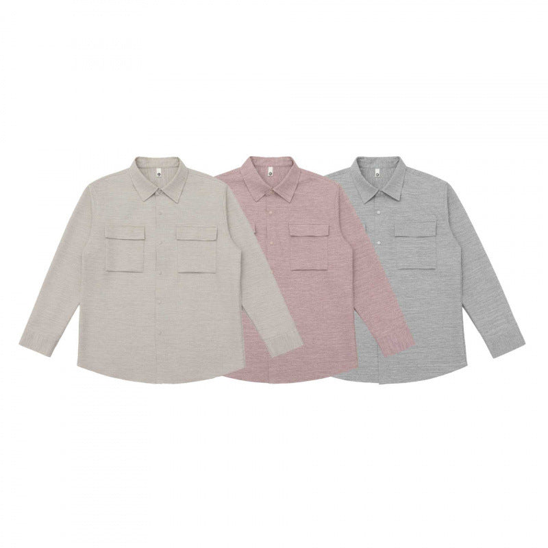 Unisex Overshirt made of structured knit blend with patch flap pockets Fashion Glam