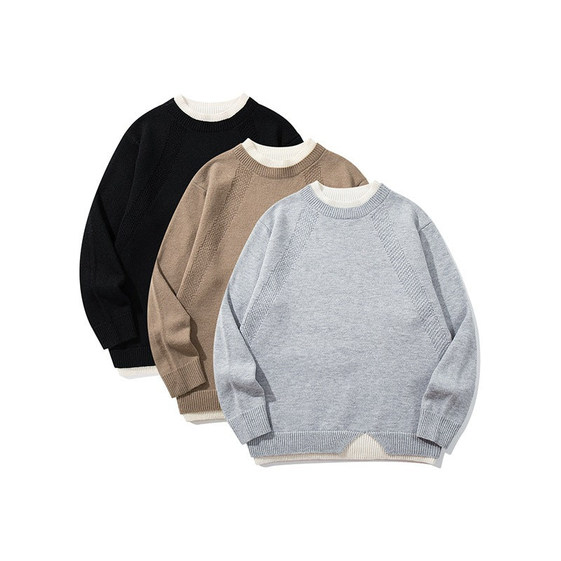 Unisex fine knit sweater with raglan seam and triangular hem adornment Fashion Glam