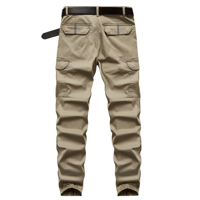 Men's cargo jogger pants with elastic hem, reinforced knees, and multi-functional pockets Fashion Glam