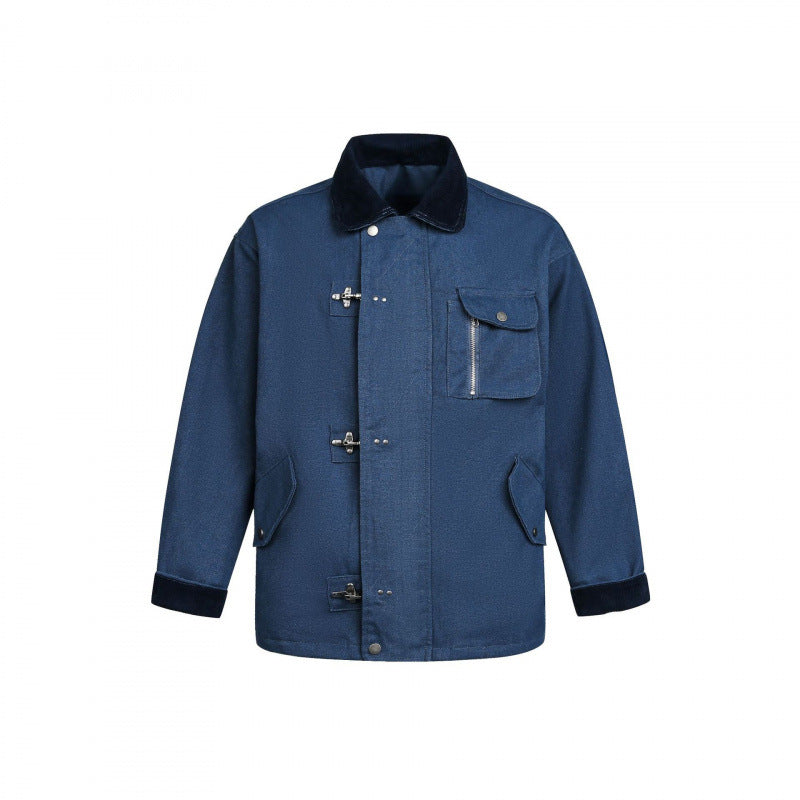 Men's utility jacket with toggle fastenings, cord collar, and multiple pockets Fashion Glam