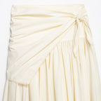 Ladies Maxi Skirt with Wrap Detail and Lace Trim Fashion Glam