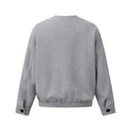 Men's short jacket without collar with striped inner lining and elastic hem Fashion Glam