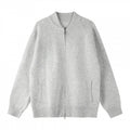 Unisex locker-cut fine-knit zip jacket with two-way zipper and ribbed cuffs Fashion Glam