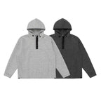 Unisex hoodie with button placket and soft fleece inner lining Fashion Glam