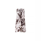 Women's loosely cut shirt blouse with cow spot print and concealed button placket Fashion Glam