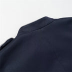 Women’s military-inspired parade jacket with stand-up collar and decorative button placket Fashion Glam