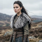 Ladies Short Faux Fur Shoulder Cape with Voluminous Shawl Collar and Lined Vest Fashion Glam