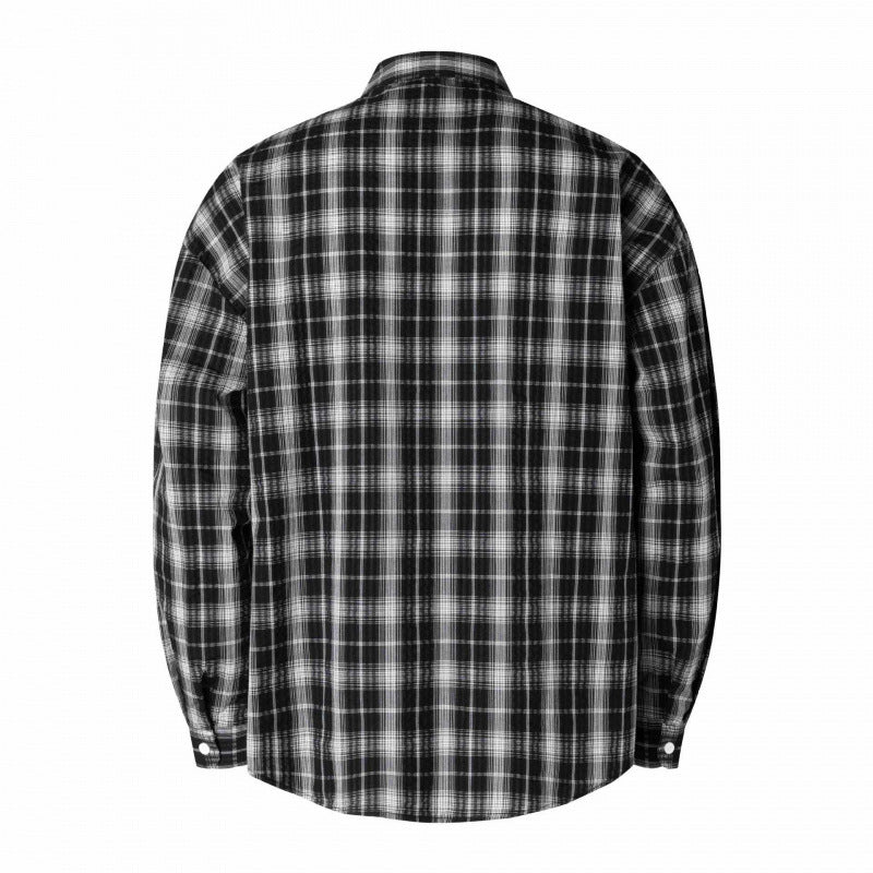 Unisex Oversized Checkered Shirt in Linen Blend with Shirt Collar, Chest Pocket, and Boxy Silhouette Fashion Glam