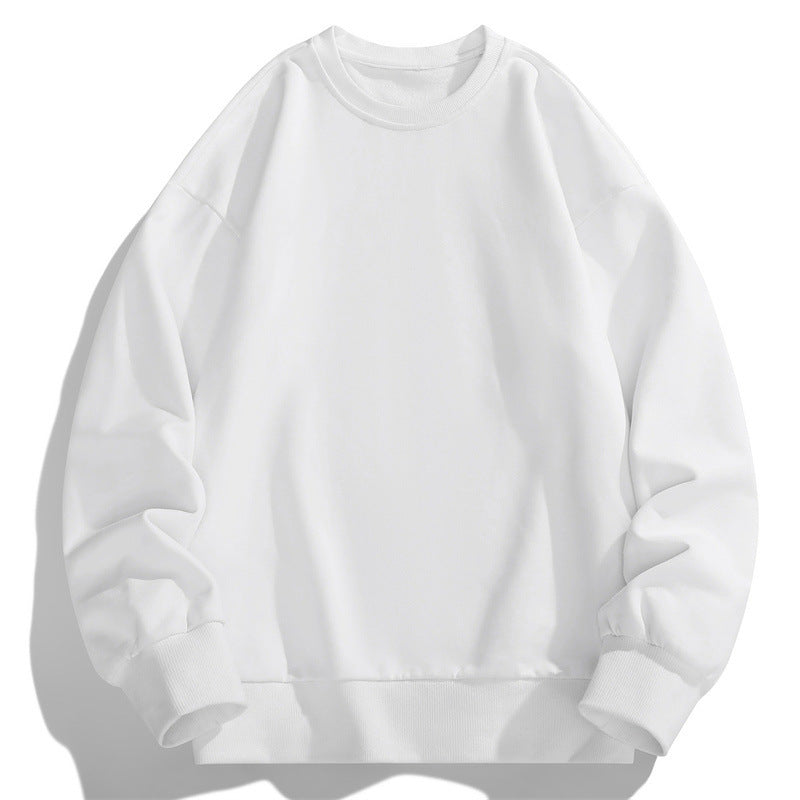Men's Oversize Crew Neck Sweatshirt with Ribbed Cuffs and Dropped Shoulder Cut Fashion Glam