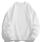 Men's Oversize Crew Neck Sweatshirt with Ribbed Cuffs and Dropped Shoulder Cut Fashion Glam