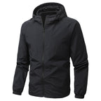 Men's Light Hooded Transition Jacket with Wind and Water Repellent Functional Material Fashion Glam
