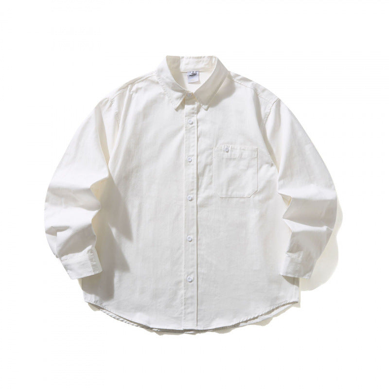 Unisex Oversized shirt with button-down collar, chest pocket and rounded hem Fashion Glam