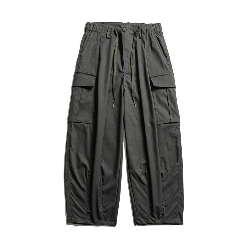 Men's cargo pants in baggy cut with drawstring and large flap pockets Fashion Glam
