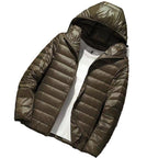 Men's nan ultra-light hooded quilted jacket with packing function and windproof shell Fashion Glam