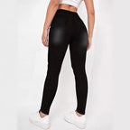 Women high-waisted Sculpting Skinny Jeans with targeted rips and shaping comfort waistband Fashion Glam