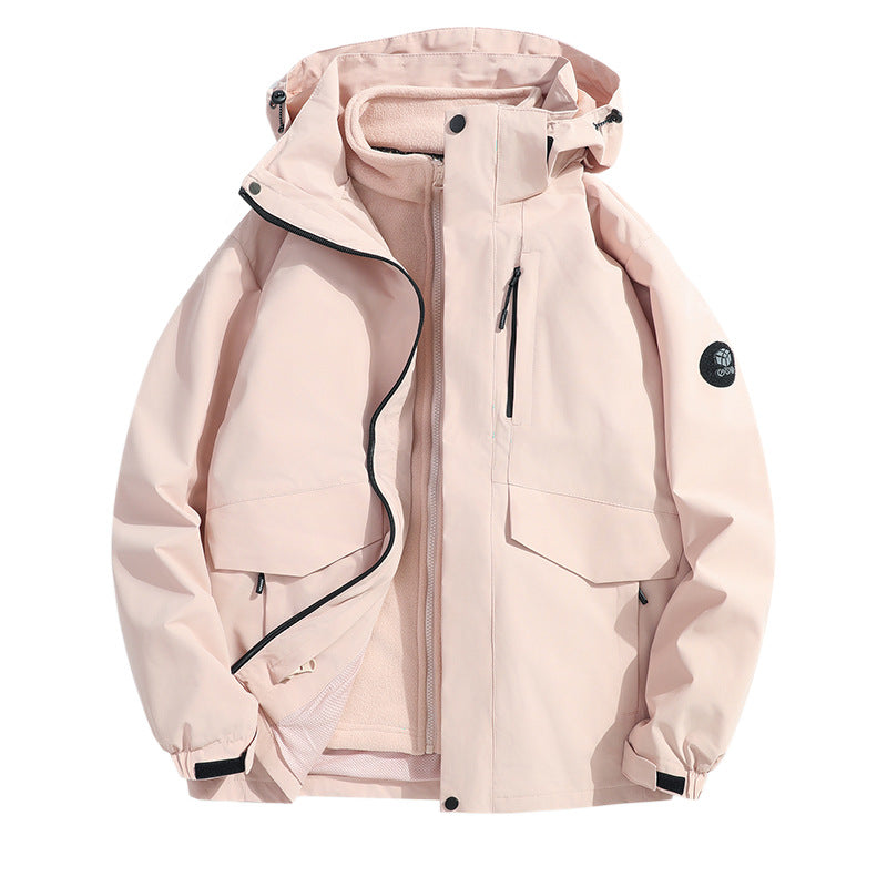 Men's Lightweight Softshell Rain Jacket with Detachable Fleece Lining, Sealed Seams and Multifunctional Pockets Fashion Glam