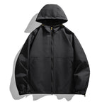 Men's Lightweight Urban Softshell Hooded Jacket with Minimalist Seam Design and Concealed Zipper Fashion Glam