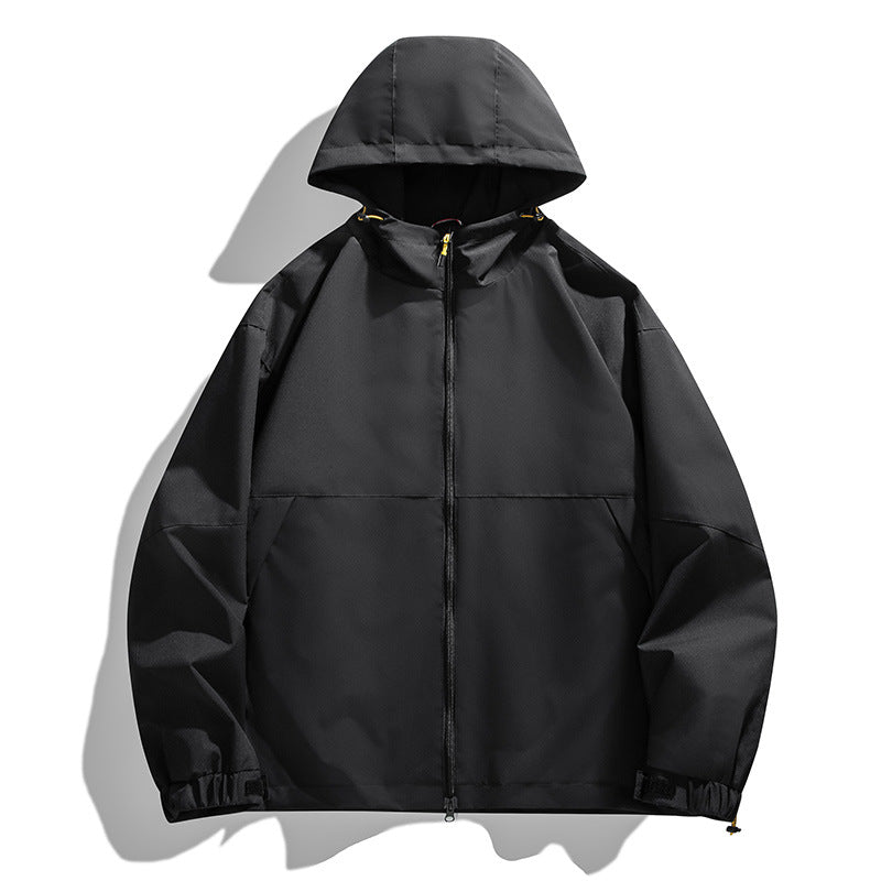 Men's Lightweight Urban Softshell Hooded Jacket with Minimalist Seam Design and Concealed Zipper Fashion Glam