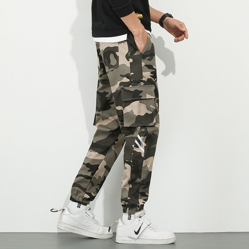 Men's Urban Camouflage Jogger with Utility Pockets and Elastic Ankle Hem Fashion Glam
