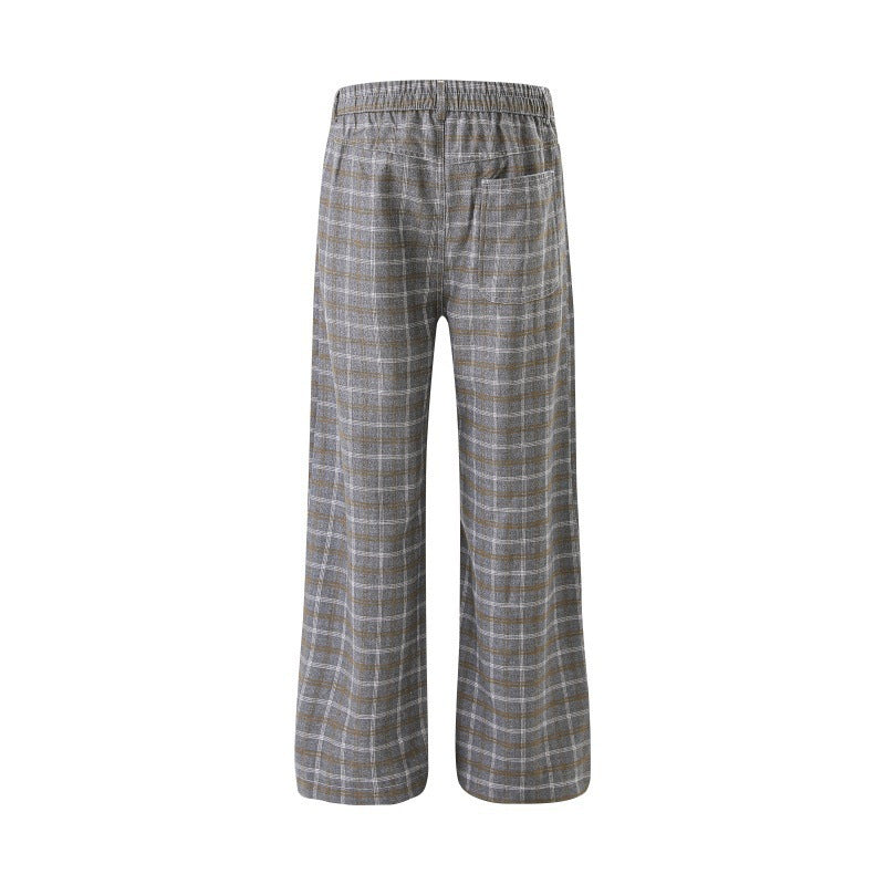 Women High-waisted wide checkered Culotte pants with crease Fashion Glam