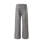 Women High-waisted wide checkered Culotte pants with crease Fashion Glam
