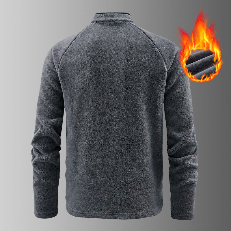 Men's warming microfleece troyer with half zipper, ergonomic raglan sleeves and cozy inner structure Fashion Glam