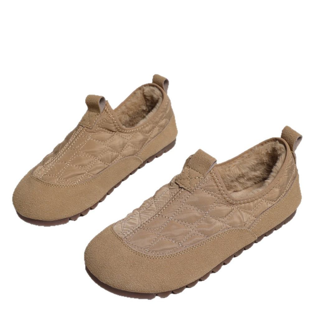 Women's Padded Quilted Slip-On Leisure Shoes with Non-Slip Profiling Sole Fashion Glam