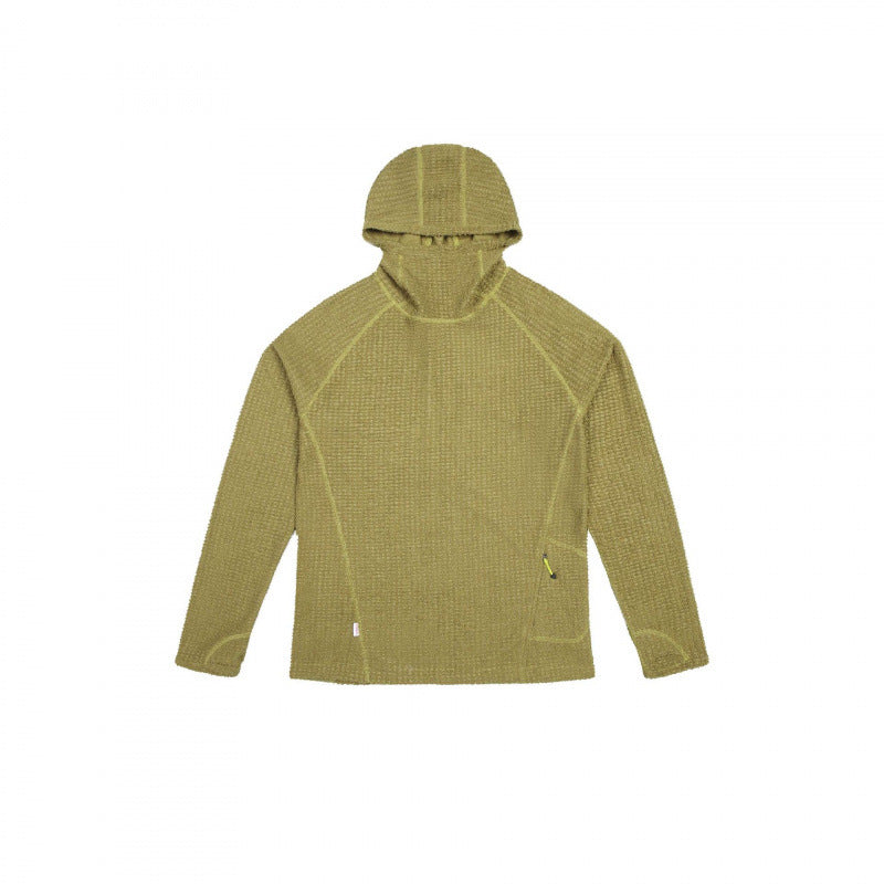 Unisex Textured Hoodie in Boxy Cut made of Waffle Knit with Raglan Sleeves and Patch Pocket Fashion Glam
