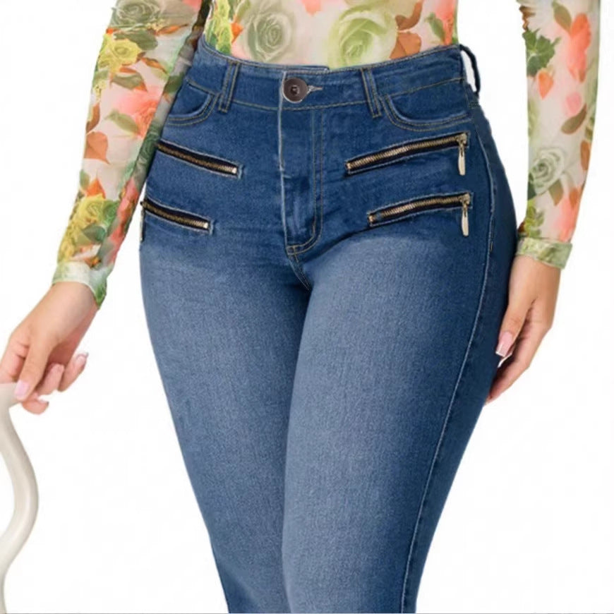 Women's Sculpting Skinny Jeans with High Waist, Push-Up Cut and Super Stretch Fashion Glam