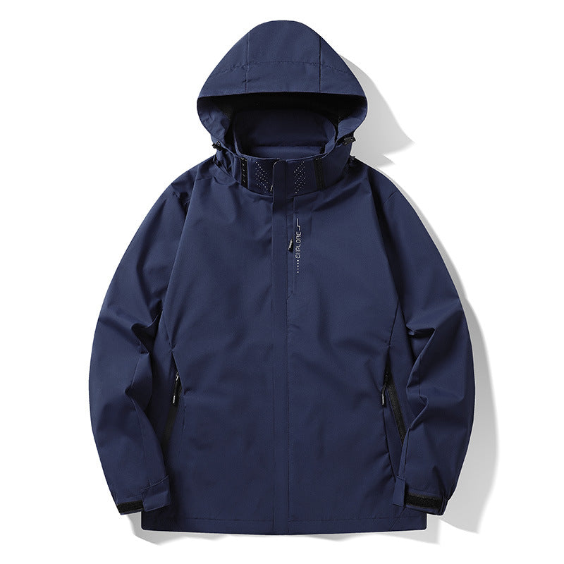 Men's waterproof and windproof technical hooded outdoor jacket with welded seams and breathable lining Fashion Glam