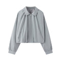 Women's short jacket in cropped bomber style with Kent collar, softshell look and elastic cuffs Fashion Glam