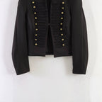 Ladies short marshall-inspired blazer jacket with decorative button row and cord trim Fashion Glam