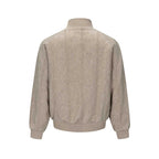 Men's knit bomber-style zip jacket with cable pattern and stand-up collar Fashion Glam
