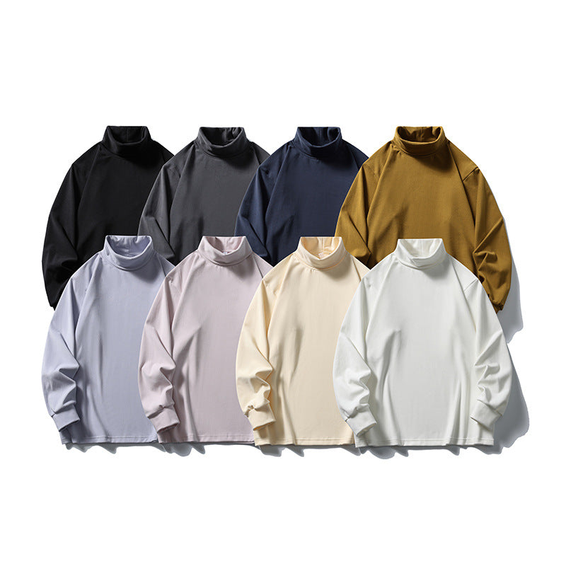 Unisex Oversize-Half-Roll Neck Sweater made of fine Jersey with raglan sleeves and ribbed cuffs Fashion Glam