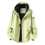 Men's Technical Softshell Hooded Jacket with concealed front zipper and multifunction pockets Fashion Glam