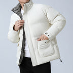 Unisex Padded Quilted Jacket with Large Flap Pockets, Stand-Up Collar, and Ripstop Structure Fashion Glam